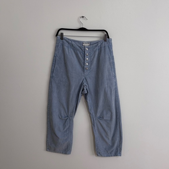 We The Free Good Luck Mid-Rise Barrel Jeans Light Blue Corduroy Button Fly 28 - Picture 3 of 5